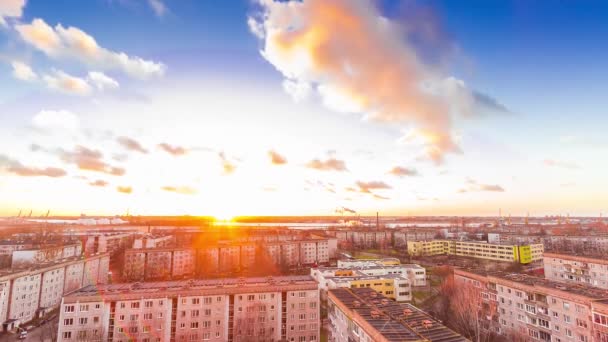 Avond Stadsgezicht Timelapse Van Een District Riga Letland Russische Oude — Stockvideo