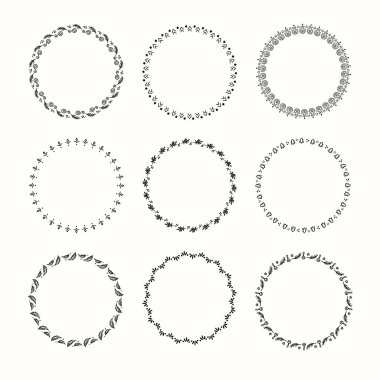 Tatil vektör grafik daire kare topluluğu. Çelenkler Noel için Tasarla