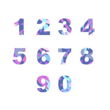 Küme sayının benzersiz parlak dolgu ile. Büyük kartpostal, tekstil, reklam, bir tatil ve diğer tasarım için davet için.