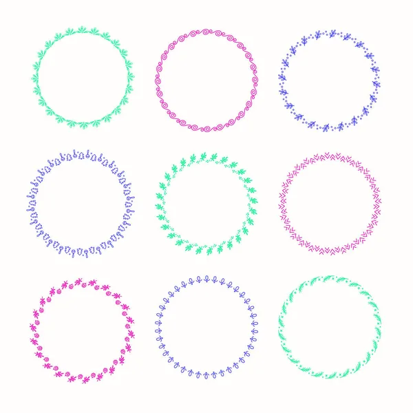 Tatil vektör grafik daire kare topluluğu. Çelenkler Noel için Tasarla