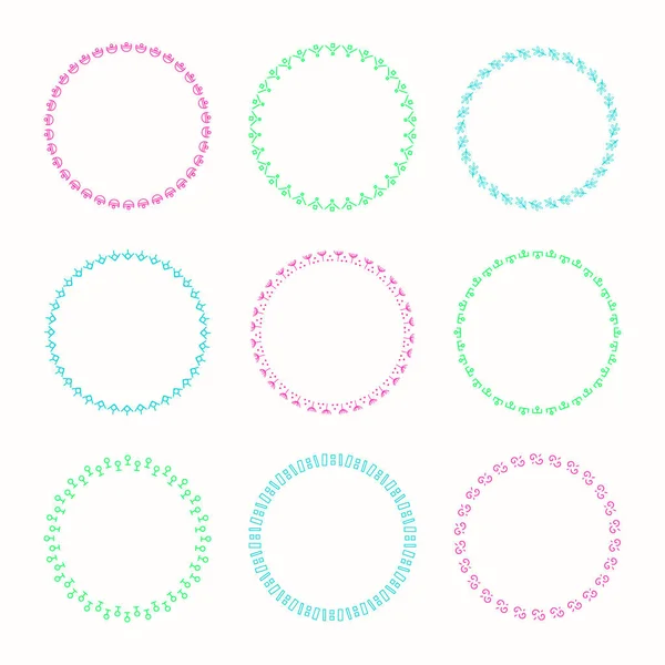 Vektör grafik daire kare topluluğu. Tasarım için çelenk