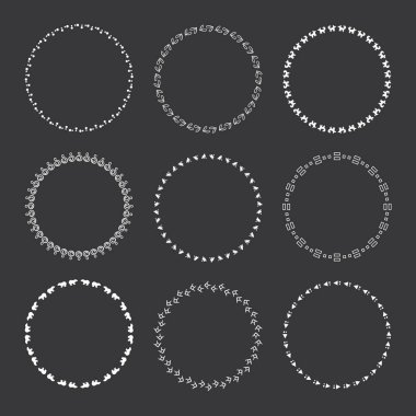 Vektör grafik daire kare topluluğu. Tasarım için çelenk