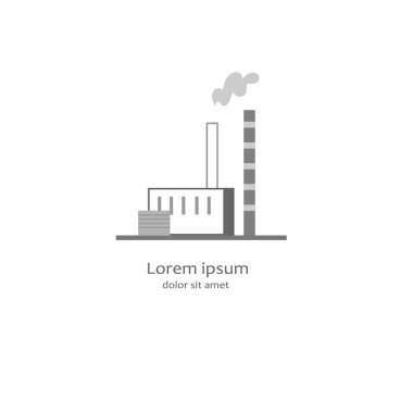 Sınai bina görüntüsü. Kurumsal kimlik oluşturma için uygun logo, reklam