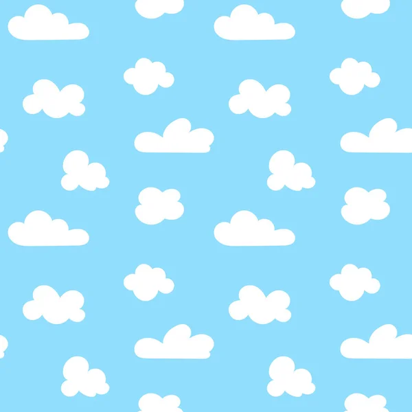 漫画雲とのシームレスなパターン カバー 贈り物ラッパー 背景に最適 — ストックベクタ