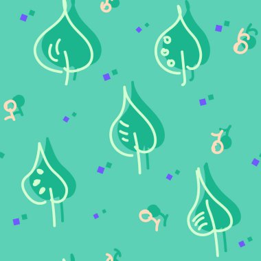 Sonbahar yaprak düşen ilk kar ve meyveler arasında. Sorunsuz elle çizilmiş desen.