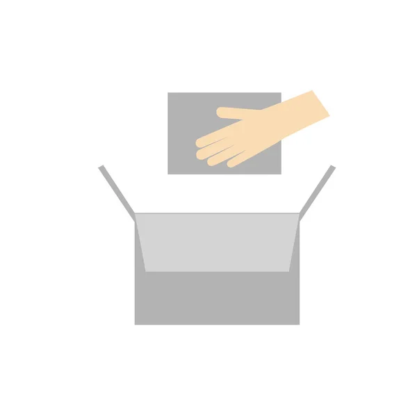 Zeichen Der Box Für Versand Lieferung Oder Lagerung Vektorillustration — Stockvektor