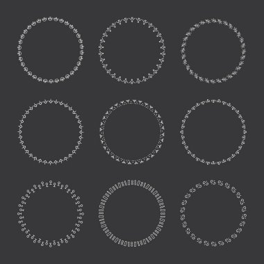 Vektör grafik daire kare topluluğu. Tasarım için çelenk