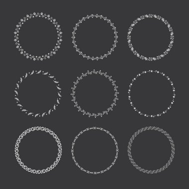 Tatil vektör grafik daire kare topluluğu. Çelenkler Noel için Tasarla