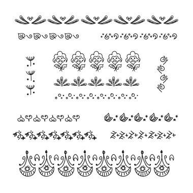 Koleksiyon bir vektör grafik çerçeveleri komşudur. Geometrik ve bitki motifleri