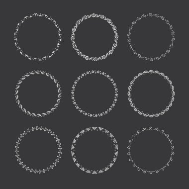 Tatil vektör grafik daire kare topluluğu. Çelenkler Noel için Tasarla