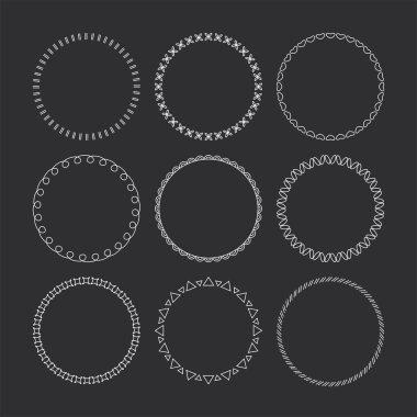 Tasarım için vektör grafik daire kare kümesi