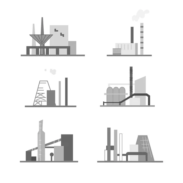 Sanayi Binaları Yapıları Görüntüler Kurumsal Kimlik Oluşturma Için Uygun Logo — Stok Vektör
