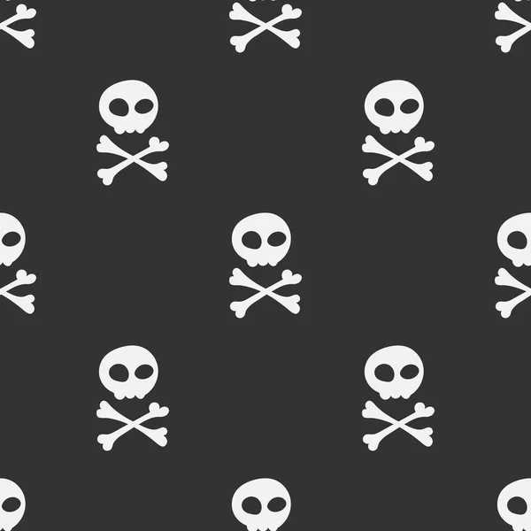 Simple Seamless Pattern Skull Bones Pirate Sign — Stock Vector