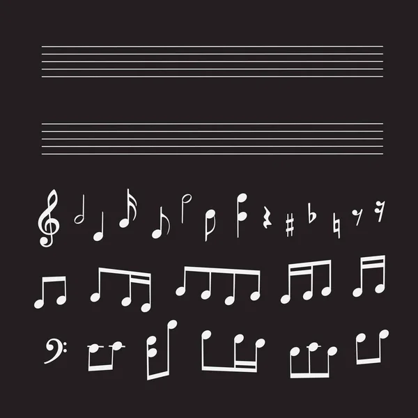 Notenmaterial Noten Tasten Zum Aufnehmen Von Musik — Stockvektor