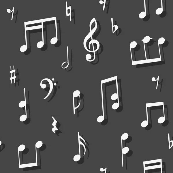 Patrón Sin Costuras Con Signos Musicales Como Notas Claves Agudas — Archivo Imágenes Vectoriales