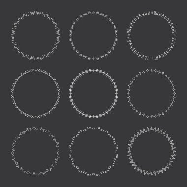 Vektör grafik daire kare topluluğu. Tasarım için çelenk