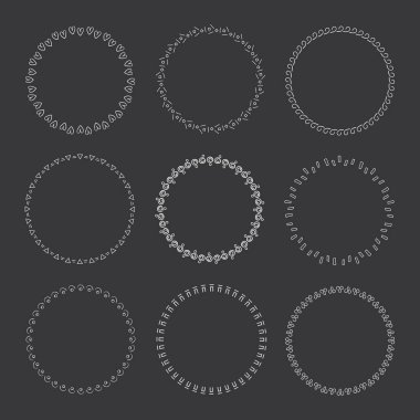 Vektör grafik daire kare topluluğu. Tasarım için çelenk