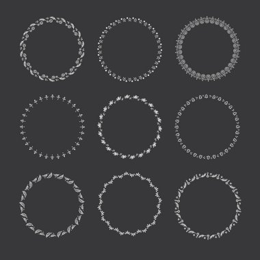 Tatil vektör grafik daire kare topluluğu. Çelenkler Noel için Tasarla