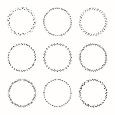 Tasarım için vektör grafik daire kare kümesi