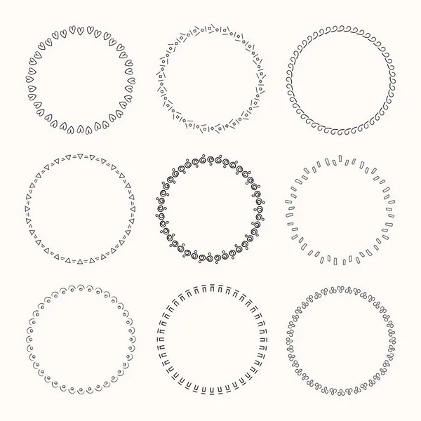 Збірка Векторних Графічних Рамок Кола Вінки Дизайну — стоковий вектор