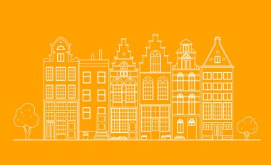 Eski Hollanda'da parlak arka planda Bina doğrusal