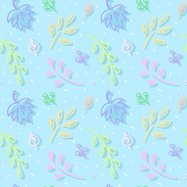 Sonbahar yaprak sonbaharda ilk kar ortasında. Sorunsuz elle çizilmiş desen