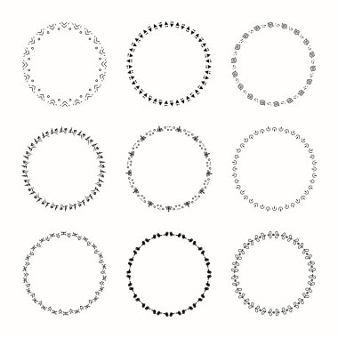 Tasarım için vektör grafik daire kare kümesi