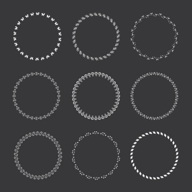 Vektör grafik daire kare topluluğu. Tasarım için çelenk