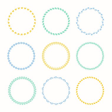 Vektör grafik daire kare topluluğu. Tasarım için çelenk
