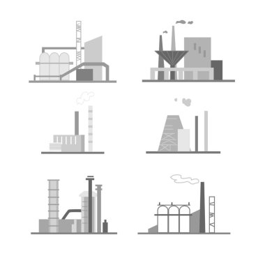 Üretim konulu kompozisyonlar kümesi. Kurumsal kimlik oluşturma için uygun logo, reklam