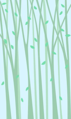 Lirik zemin ağaçların arasında dönen yaprakları ile. 