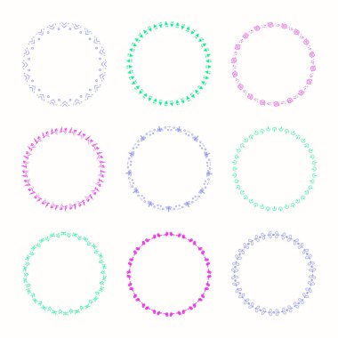 Tasarım için vektör grafik daire kare kümesi