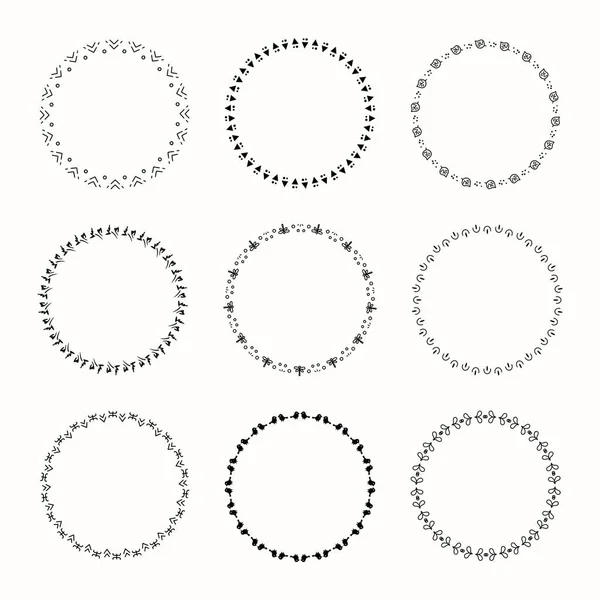 用于设计的矢量图形圆框架集 — 图库矢量图片
