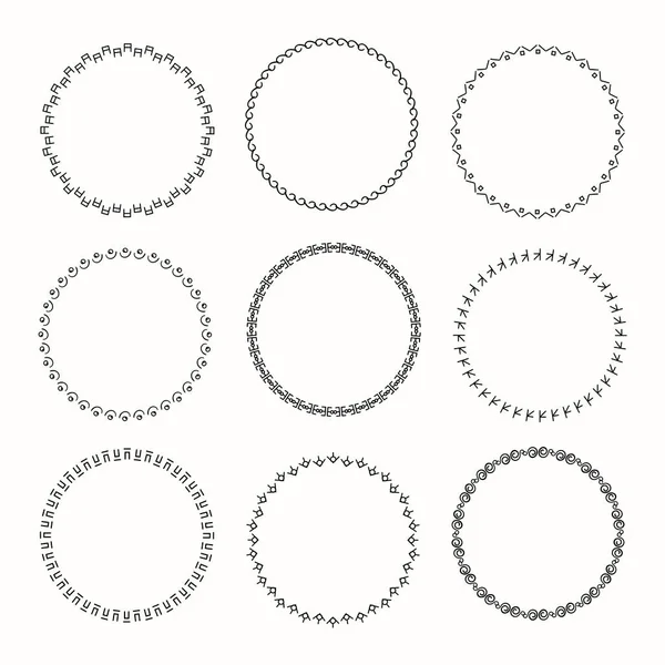 Verzameling Van Vector Grafische Cirkel Frames Kransen Voor Ontwerp — Stockvector