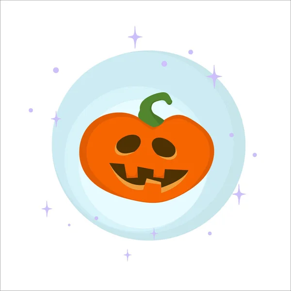 Imagen Saludo Con Una Calabaza Divertida Para Halloween — Vector de stock