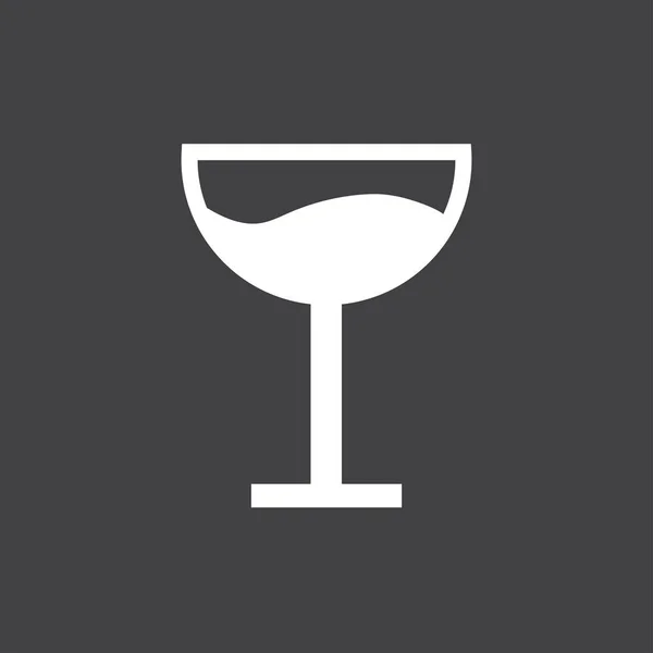 Weinglassymbolvektor Schwarz Weißes Weinglasschild — Stockvektor