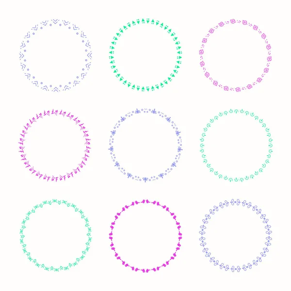 Ensemble Cadres Cercle Graphique Vectoriel Pour Conception — Image vectorielle