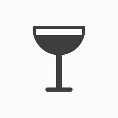 Kadehinin simge vektör. Siyah ve beyaz kadehinin işareti