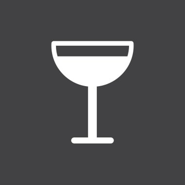 Kadehinin simge vektör. Siyah ve beyaz kadehinin işareti