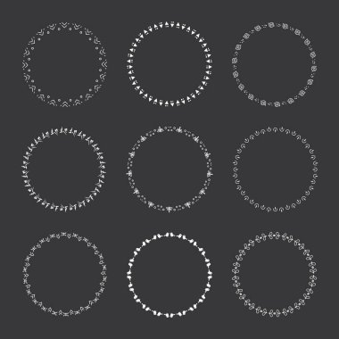 Tasarım için vektör grafik daire kare kümesi