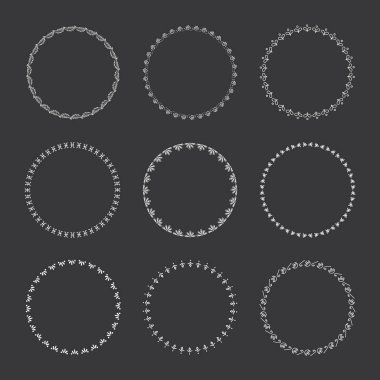 Vektör grafik daire kare topluluğu. Tasarım için çelenk