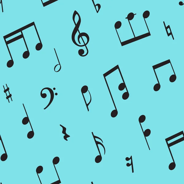 Бесшовный Рисунок Музыкальными Знаками Такими Ноты Скрипичные Ноты Басовые Клавиши — стоковый вектор