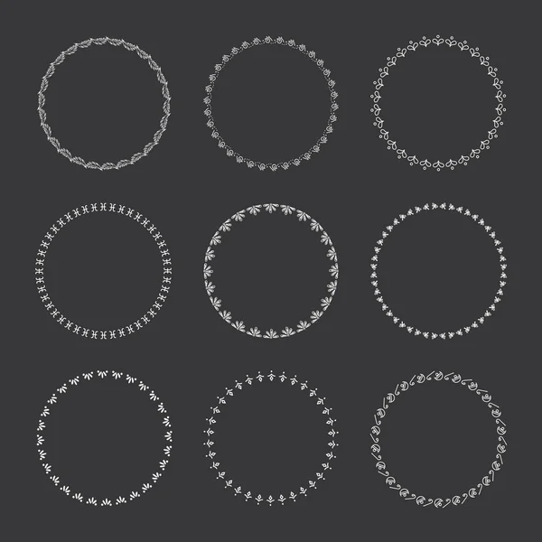 Collection Cadres Vectoriels Cercle Graphique Couronnes Pour Conception — Image vectorielle