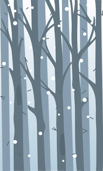 Background Thicket Forest Falling Snow Coniferous Needles — Stock Vector