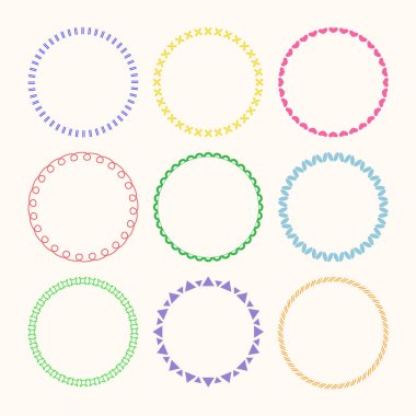 Tasarım için vektör grafik daire kare kümesi