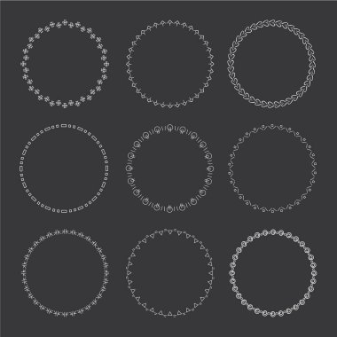 Vektör grafik daire kare topluluğu. Tasarım için çelenk