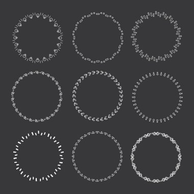 Vektör grafik daire kare topluluğu. Tasarım için çelenk