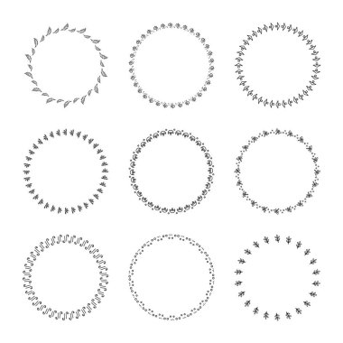 Tasarım için vektör grafik daire kare kümesi