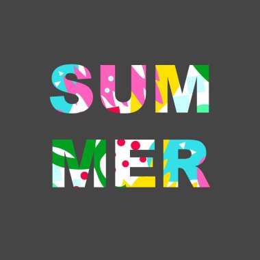 Renkli soyut dolgu ile kelime yaz. Neşeli yazıt için yılın en iyi zaman. Büyük kartları, tekstil, posterler ve tasarım diğer türleri için.