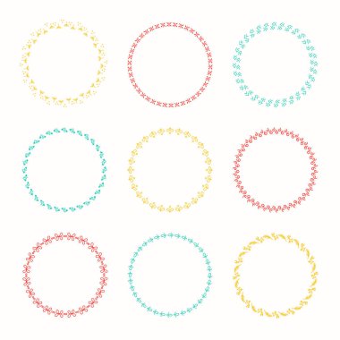 Tasarım için vektör grafik daire kare kümesi